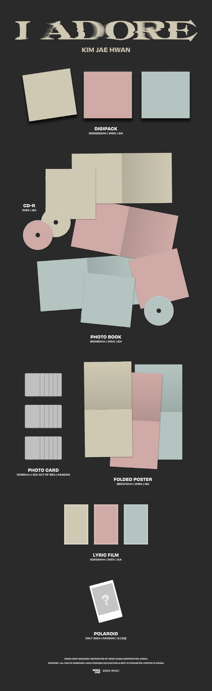 KIM JAE HWAN - 7th Mini Album [I Adore] (Random Ver.)