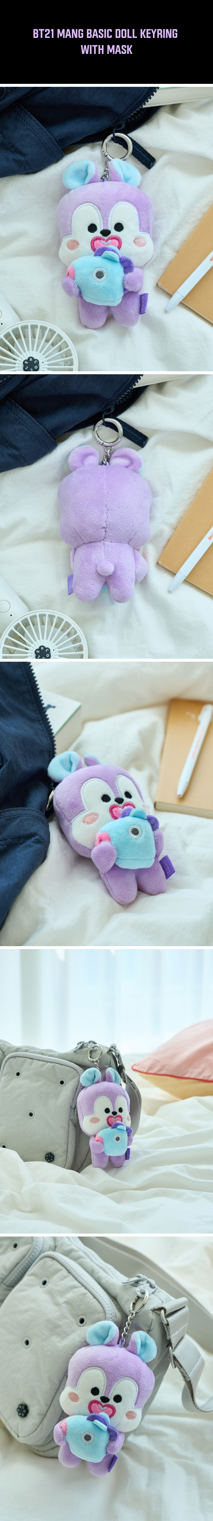 BT21 - MANG BASIC DOLL KEYRING WITH MASK