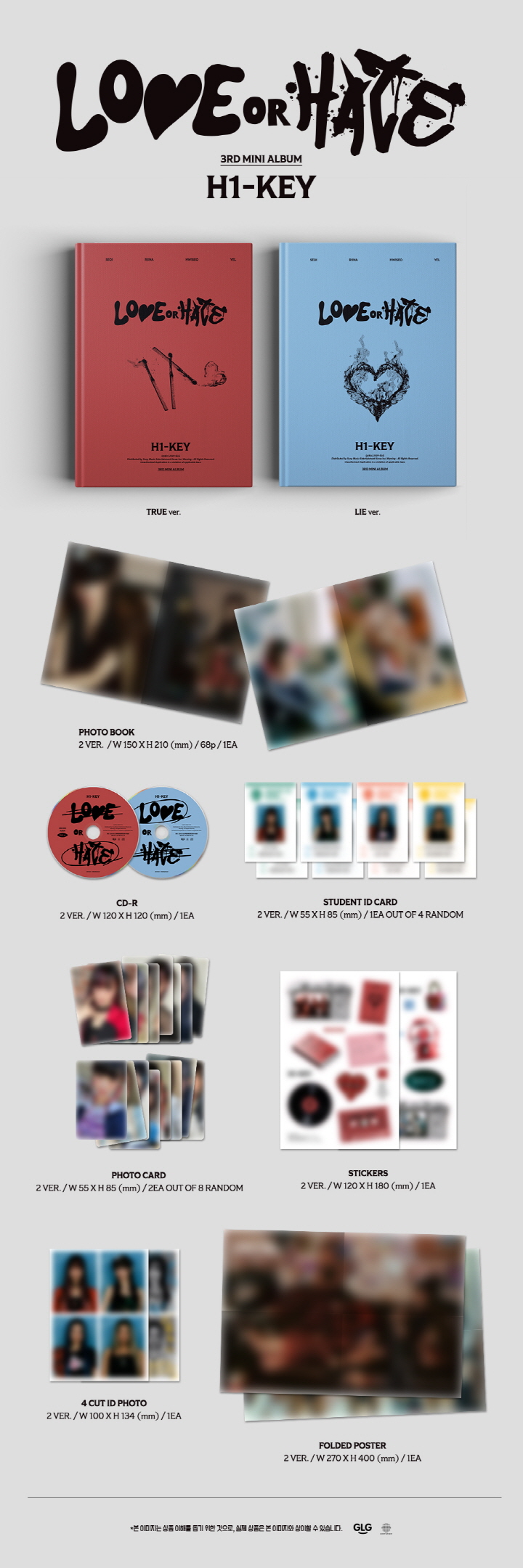H1-KEY - 3rd Mini Album [LOVE or HATE] (Random Ver.)