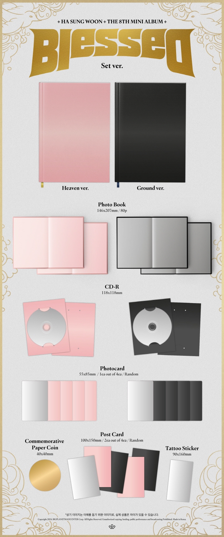 HA SUNG WOON - 8th Mini Album Blessed [Photobook] (Random ver.)