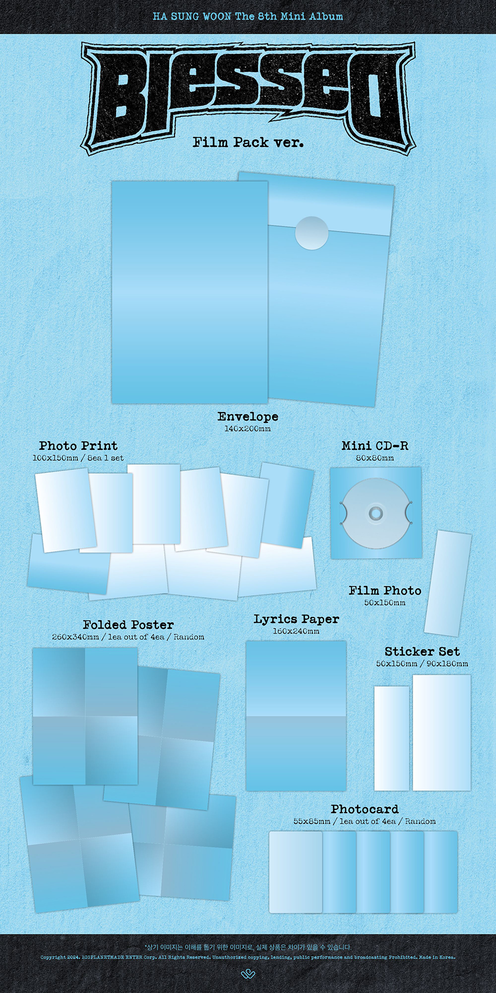 HA SUNG WOON - 8th Mini Album Blessed [Film Pack ver.] (Mini CD-R)