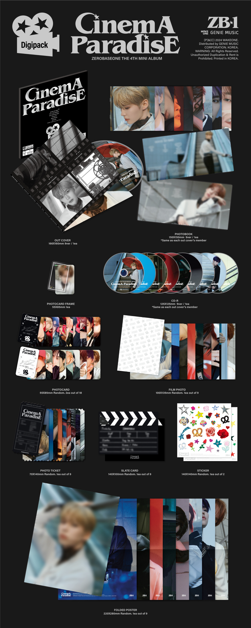 ZEROBASEONE - 4th Mini Album [CINEMA PARADISE] (Random Ver.)