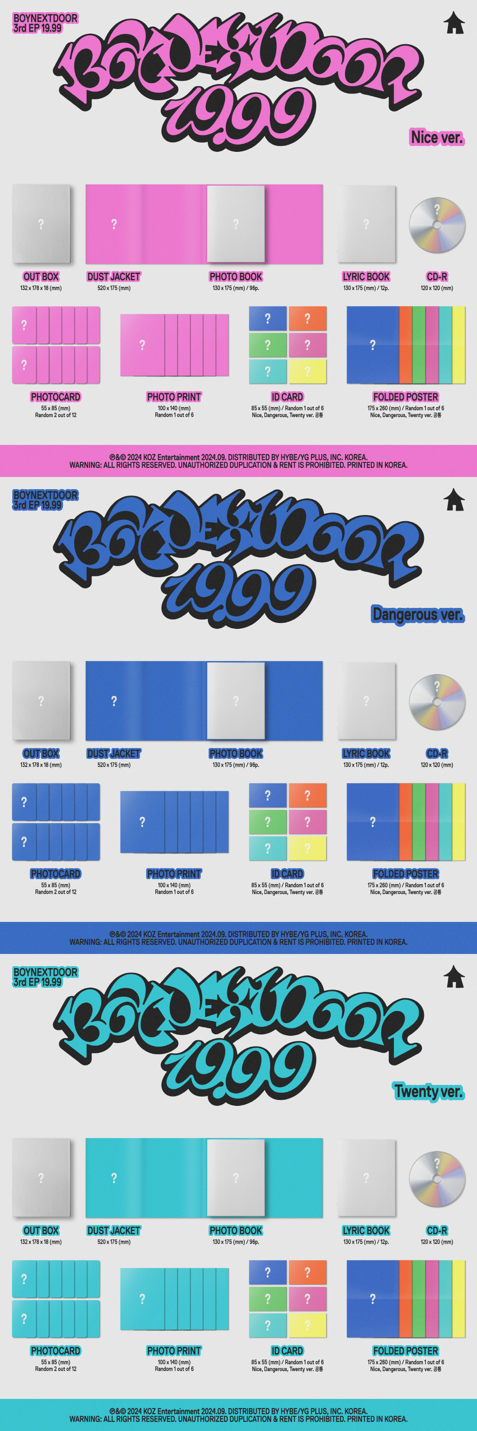 BOYNEXTDOOR - 3rd EP [19.99] (Random Ver.)