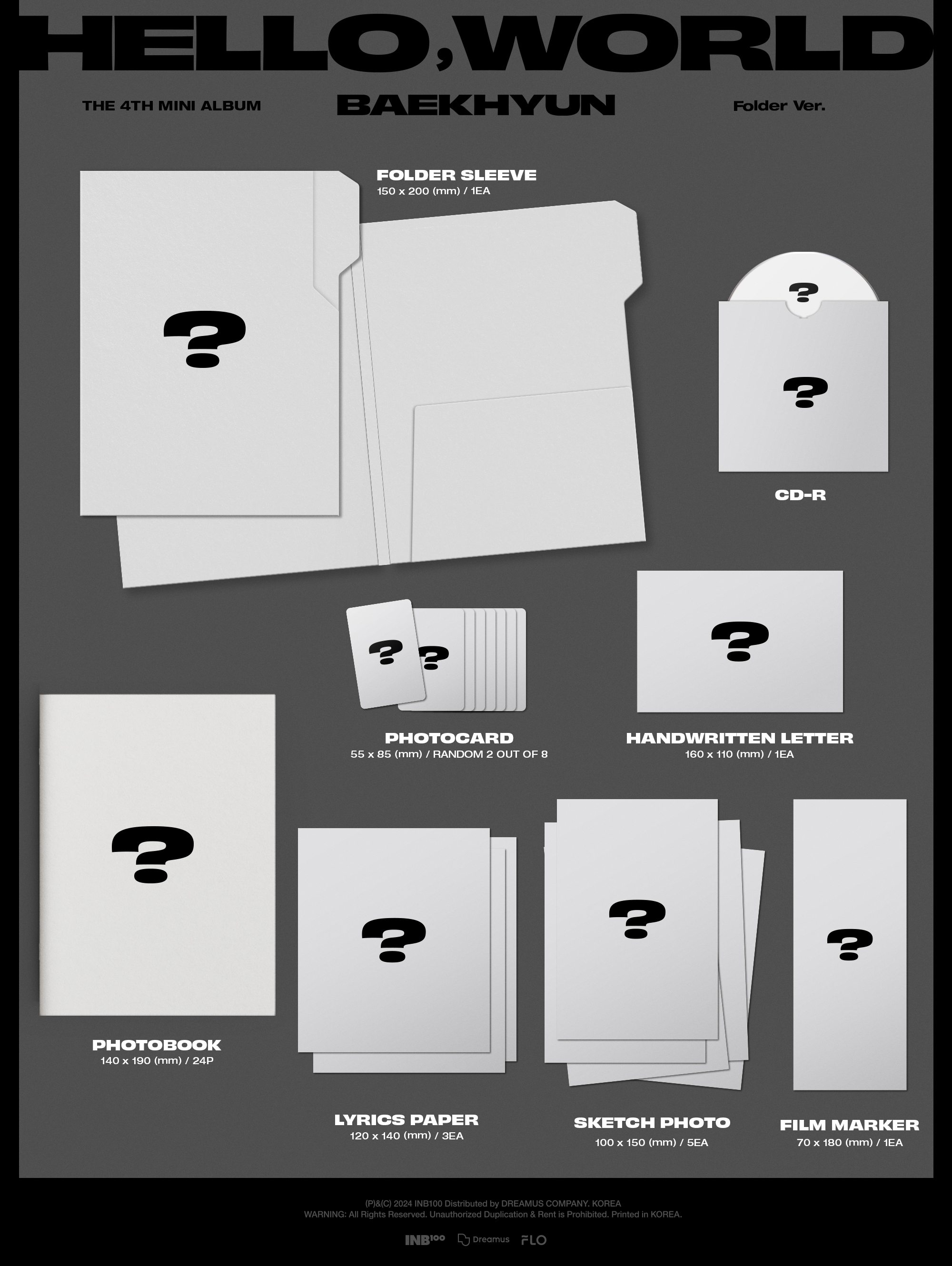 BAEKHYUN - 4th Mini Album [Hello,World] (Folder Ver.)
