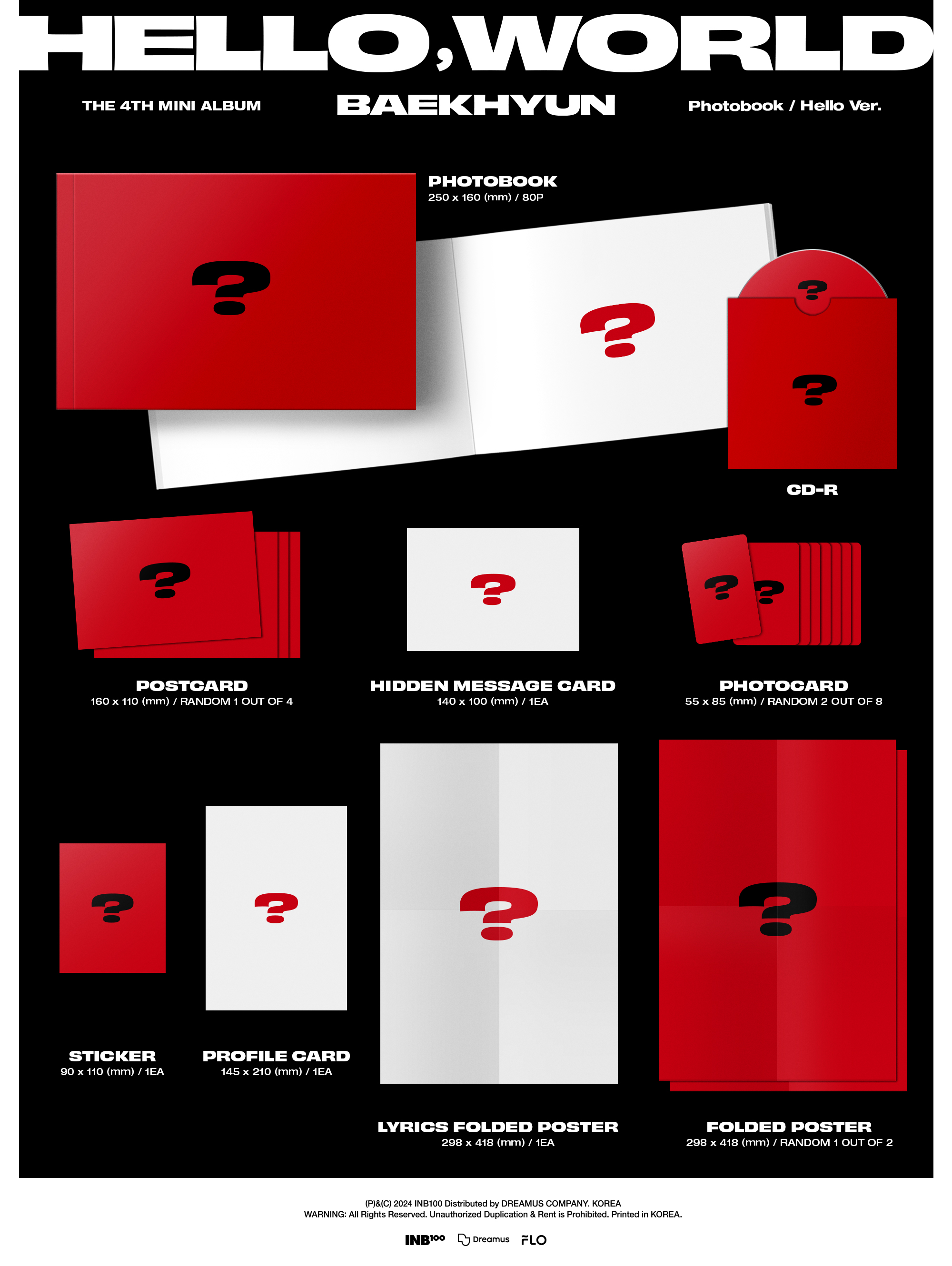 BAEKHYUN - 4th Mini Album [Hello,World] (Photobook Ver.) (Random Ver.)