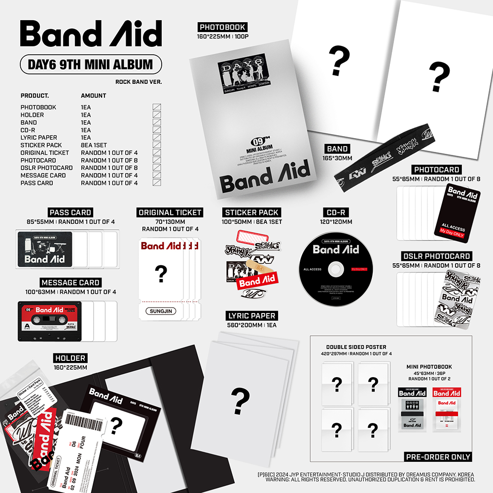 DAY6 - 9TH MINI ALBUM [Band Aid] (Random Ver.)