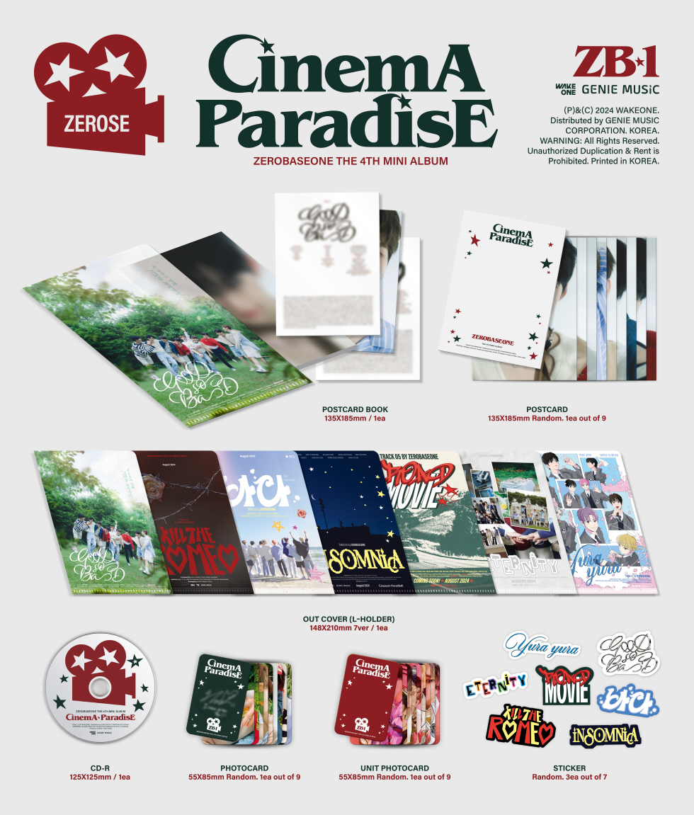 ZEROBASEONE - 4th Mini Album [CINEMA PARADISE] (ZEROSE ver.) (Random Ver.)