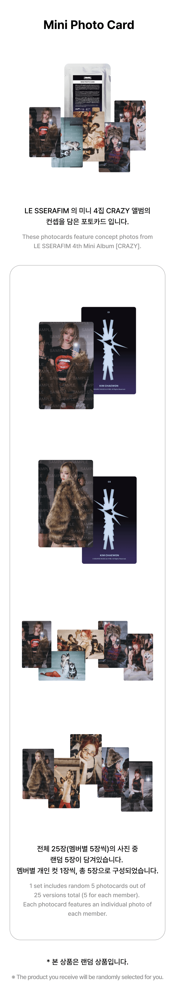 LE SSERAFIM - [CRAZY] Mini Photo Card