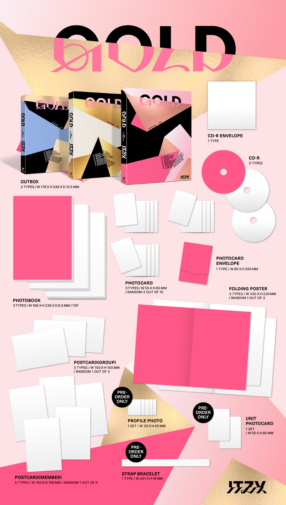 ITZY - [GOLD] (STANDARD VER.) (Random Ver.)
