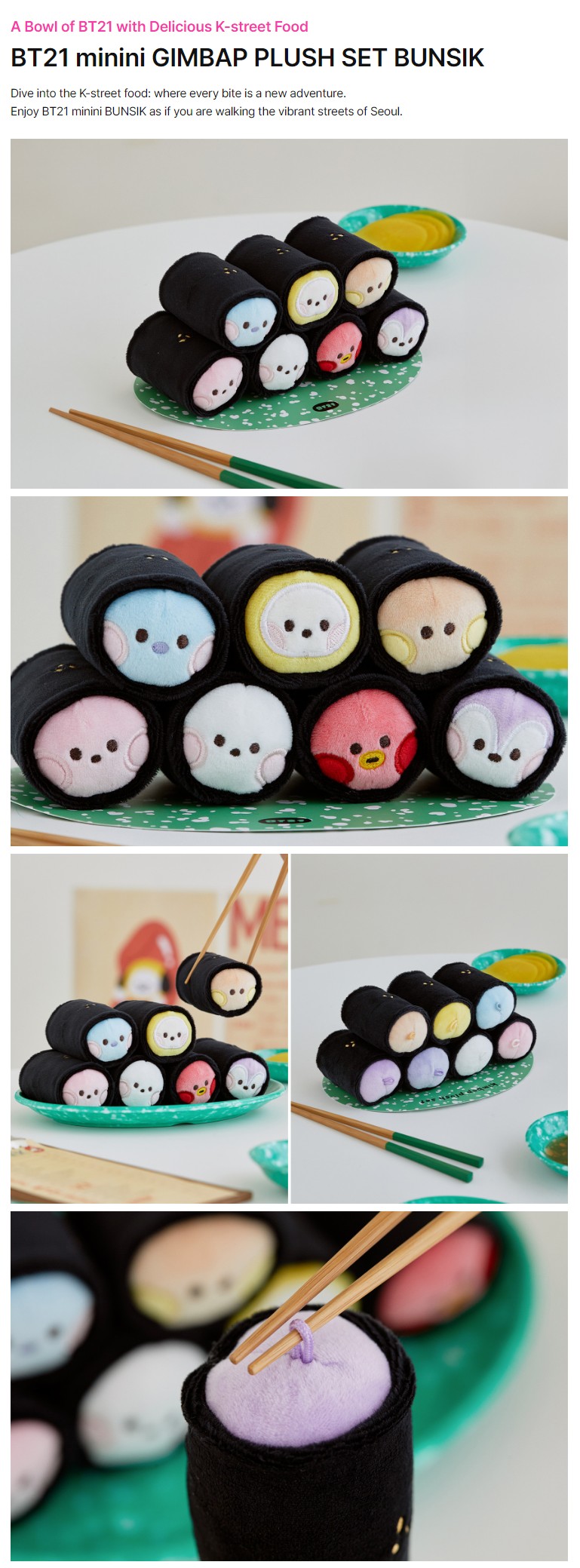 BT21 - minini GIMBAP PLUSH SET BUNSIK