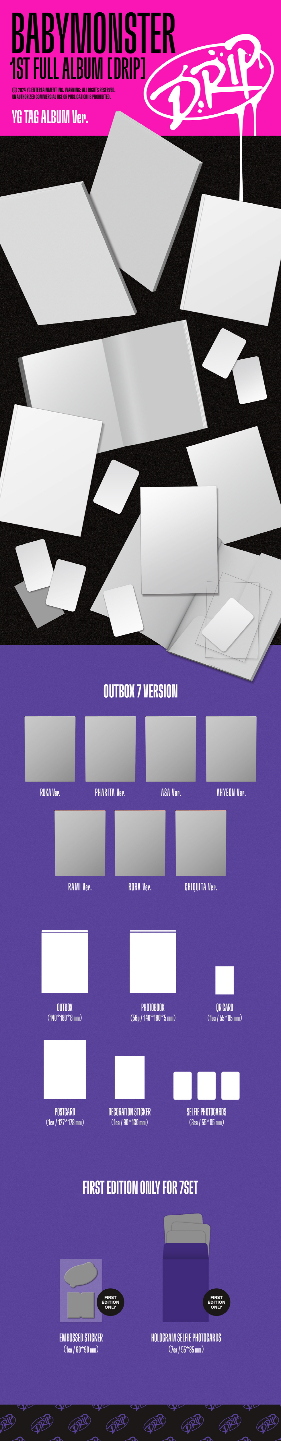BABYMONSTER - 1st FULL ALBUM [DRIP] (YG TAG ALBUM Ver.) (Random Ver.)