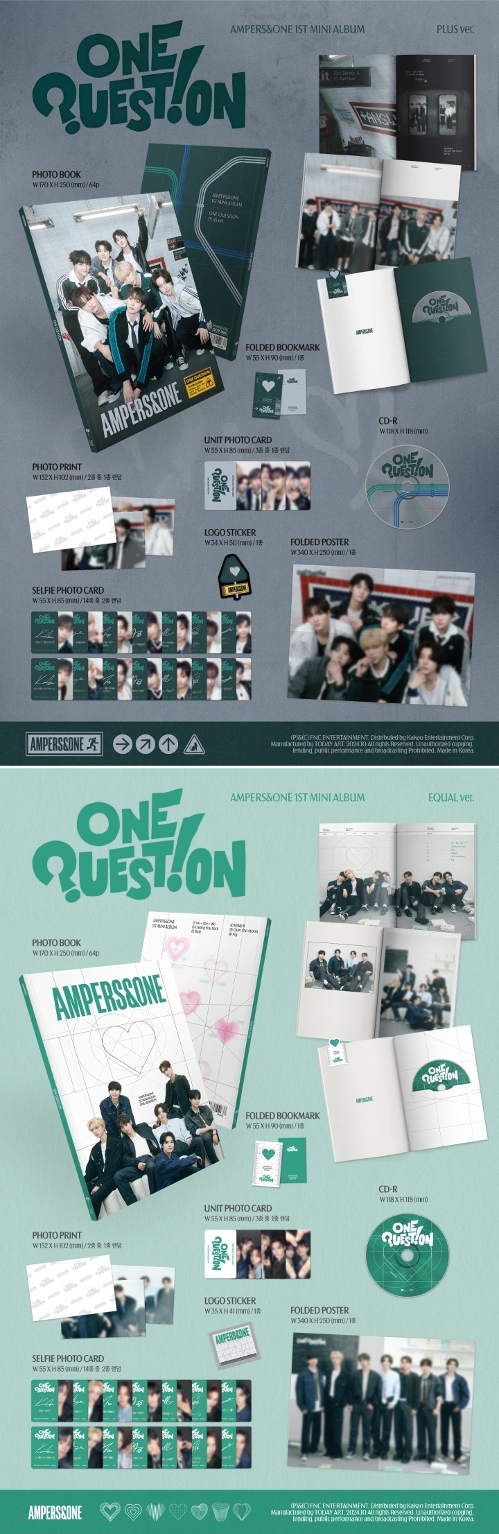 AMPERS&ONE - 1ST MINI ALBUM [ONE QUESTION] (PLUS ver. / EQUAL ver.) (Random ver)