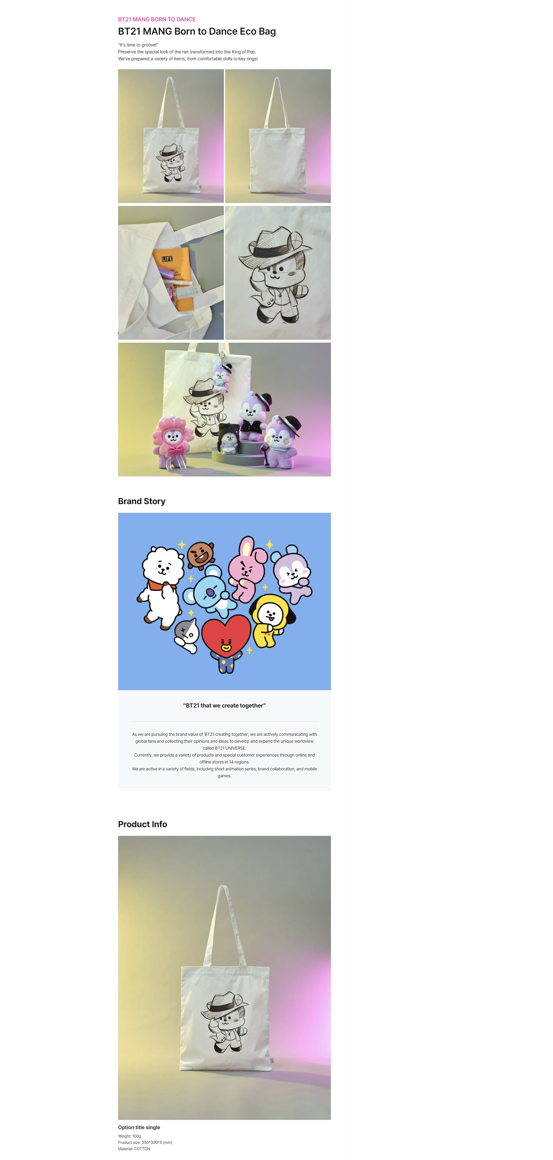 BT21 - MANG Born to Dance Eco Bag