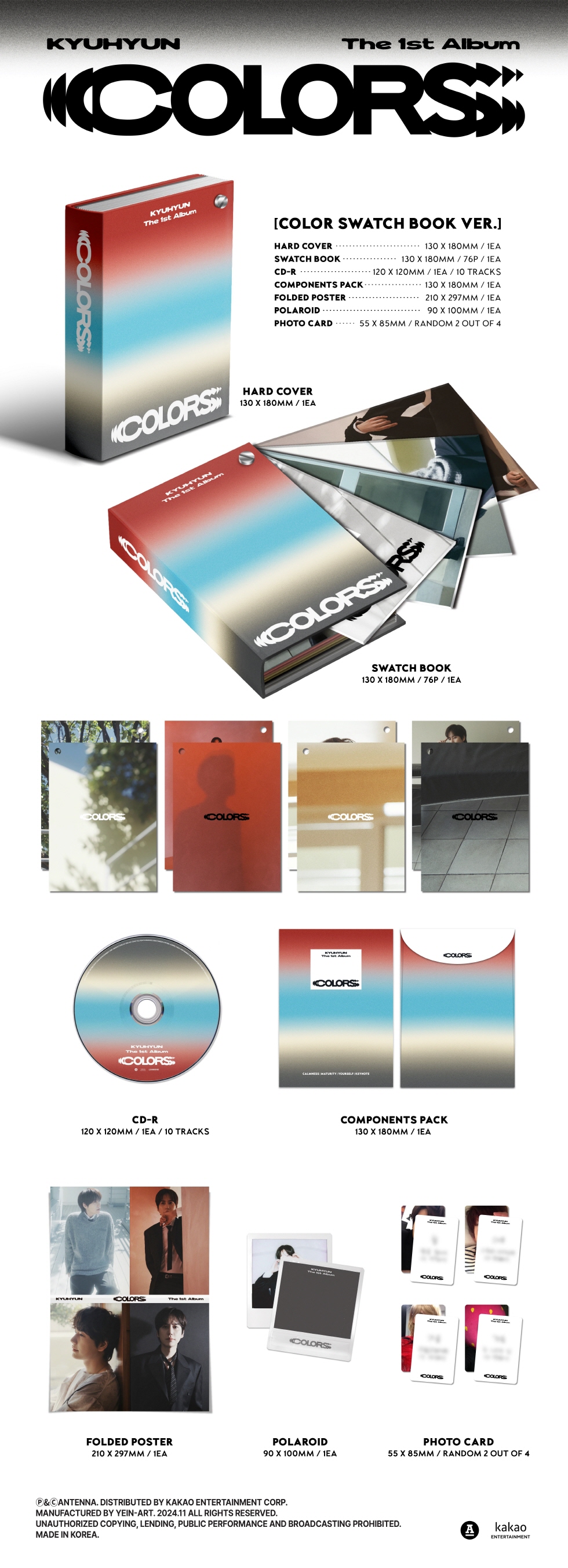 KYUHYUN - The 1st Album ‘COLORS’ [Color Swatch Book ver.]