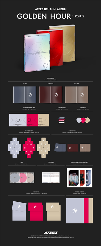 [POP UP LUCKY DRAW] ATEEZ - [GOLDEN HOUR : Part.2] (Random ver.) + Random Photocard (SW)