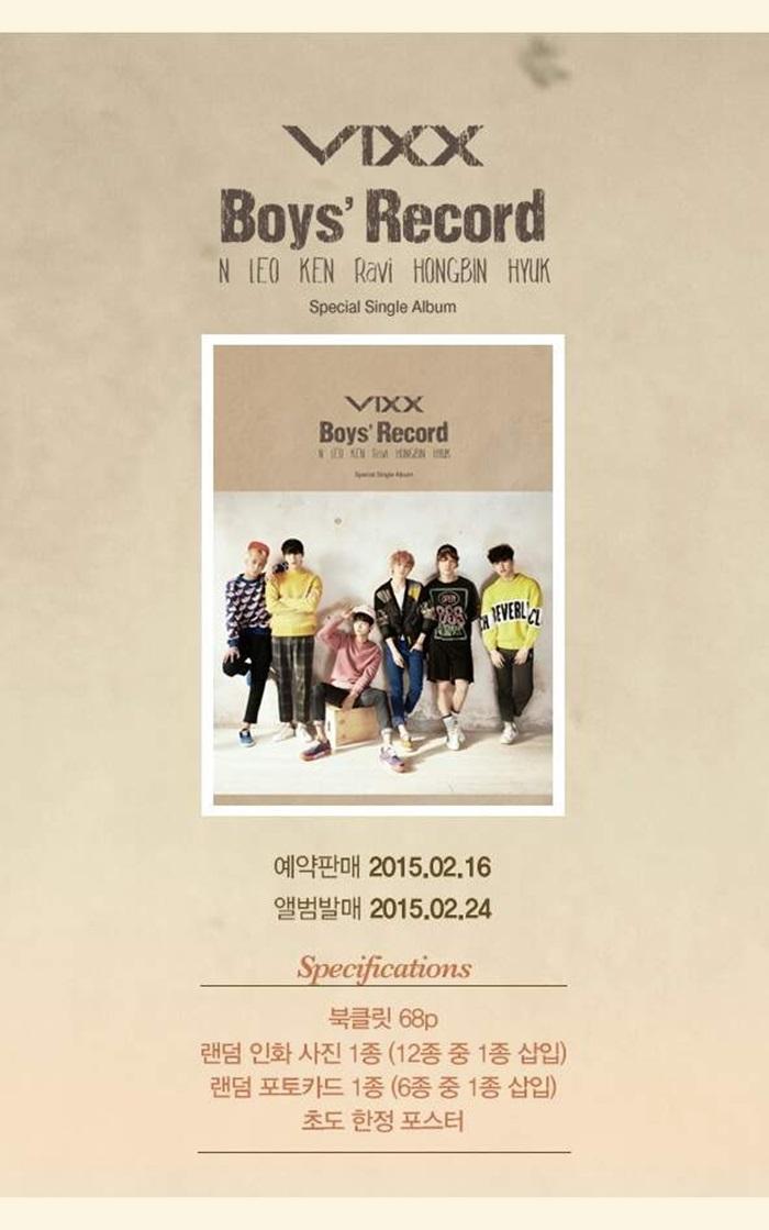 VIXX - Special Single Album / Boys Record