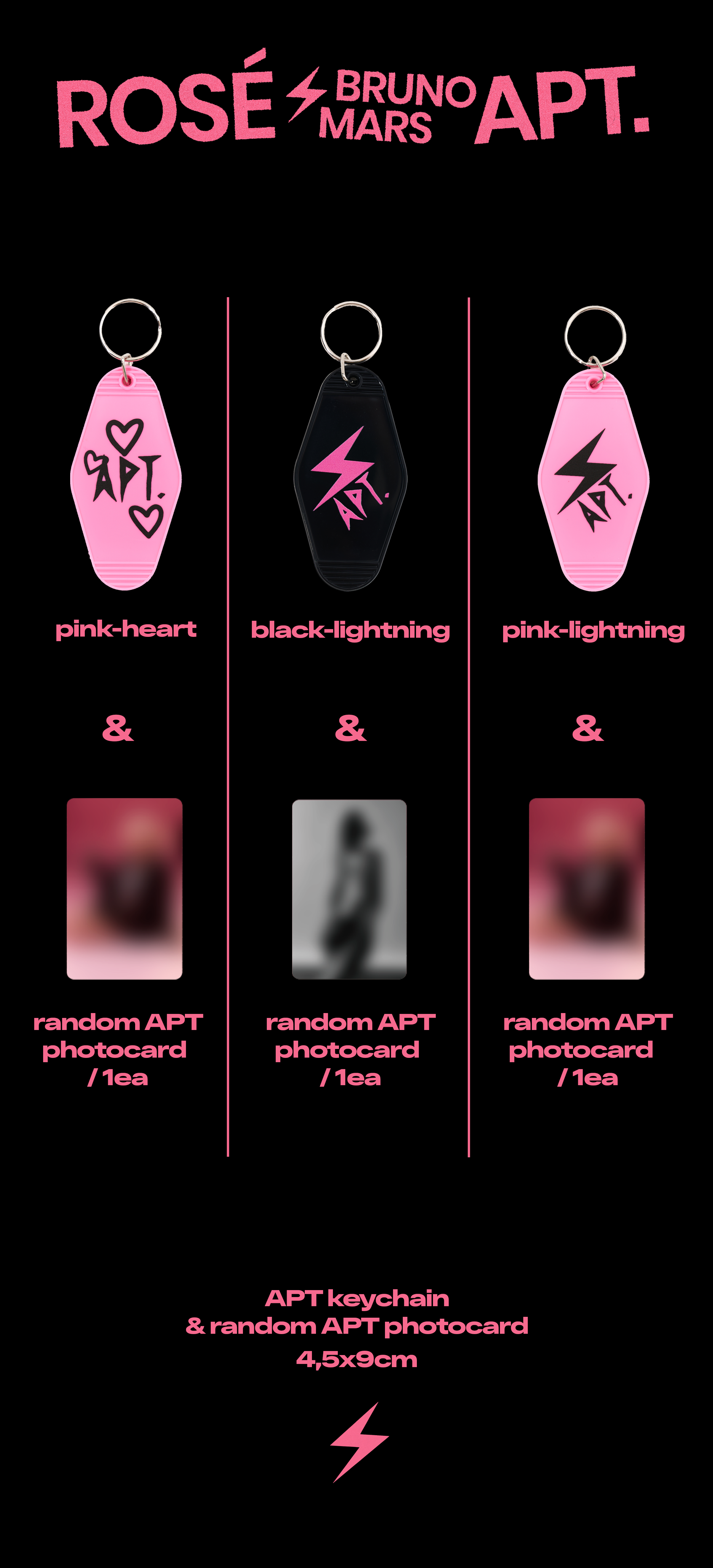 ROSÉ - [ROSIE] APT KEYCHAIN (BLACK-LIGHTNING)