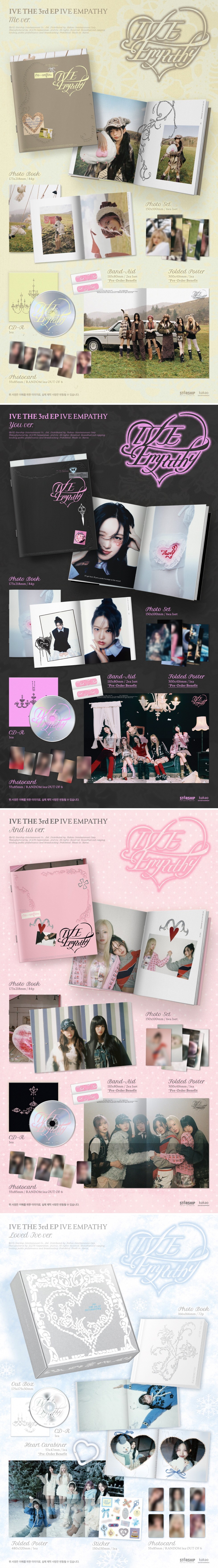 IVE - THE 3rd EP IVE EMPATHY (VER SET / LOVED IVE ver.) + 4 Random Photocards (STARSHIP SQUARE)