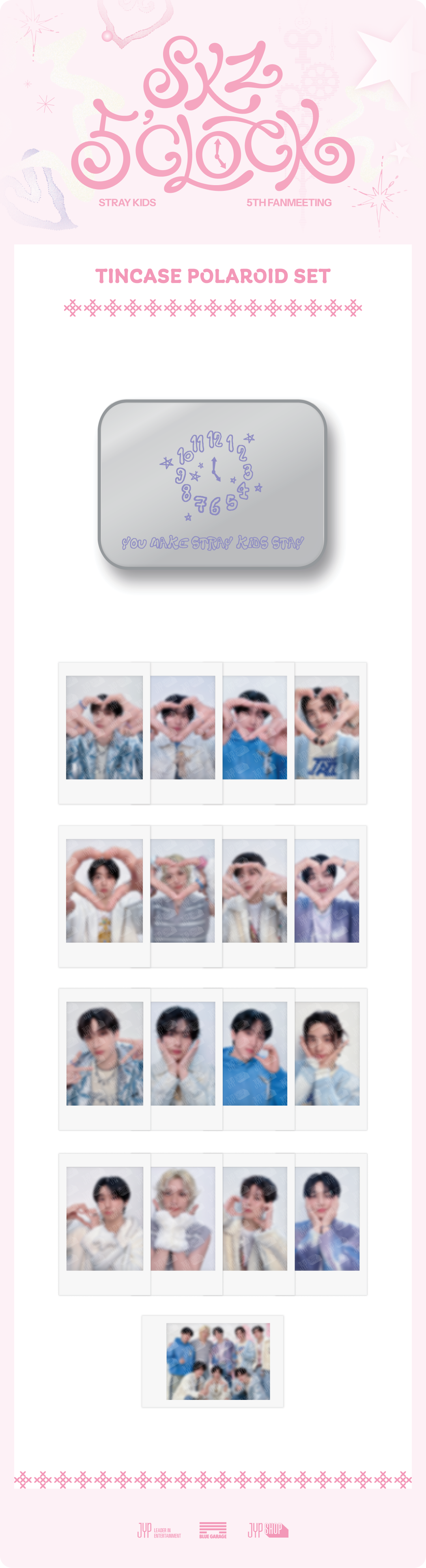 Stray Kids - 'SKZ 5'CLOCK' TINCASE POLAROID SET
