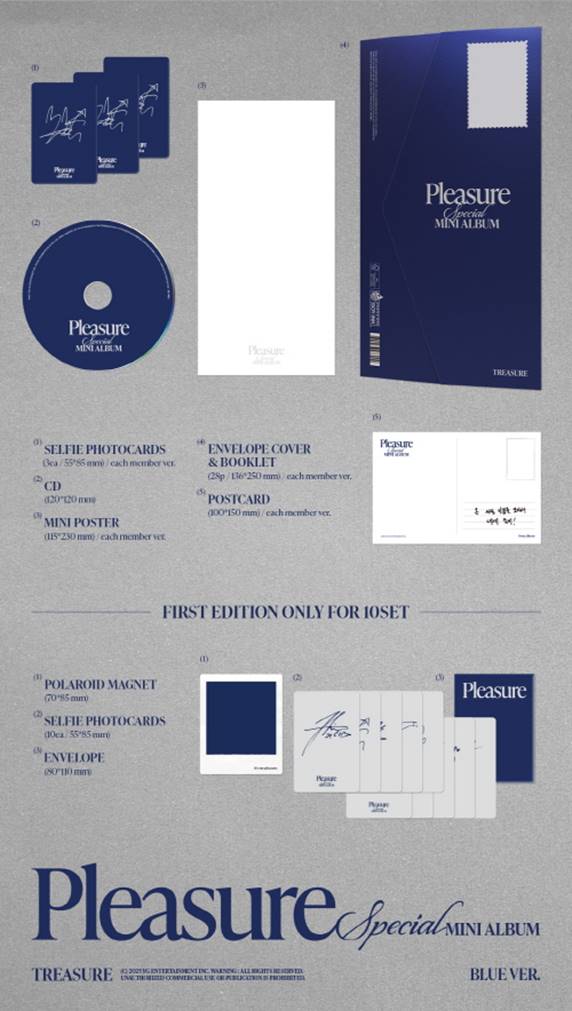 TREASURE - SPECIAL MINI ALBUM [PLEASURE] [BLUE VER.] (Random Ver)