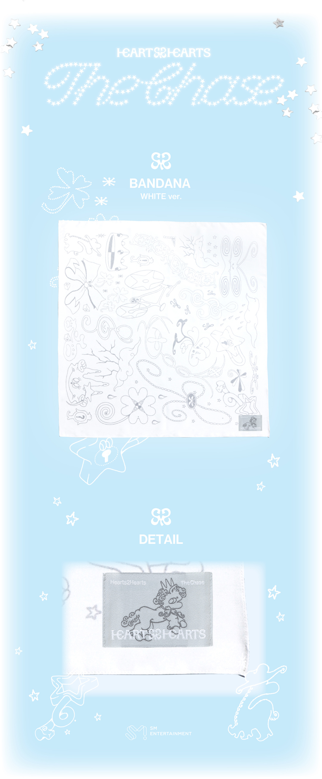Hearts2Hearts - 'The Chase' BANDANA (WHITE VER.)