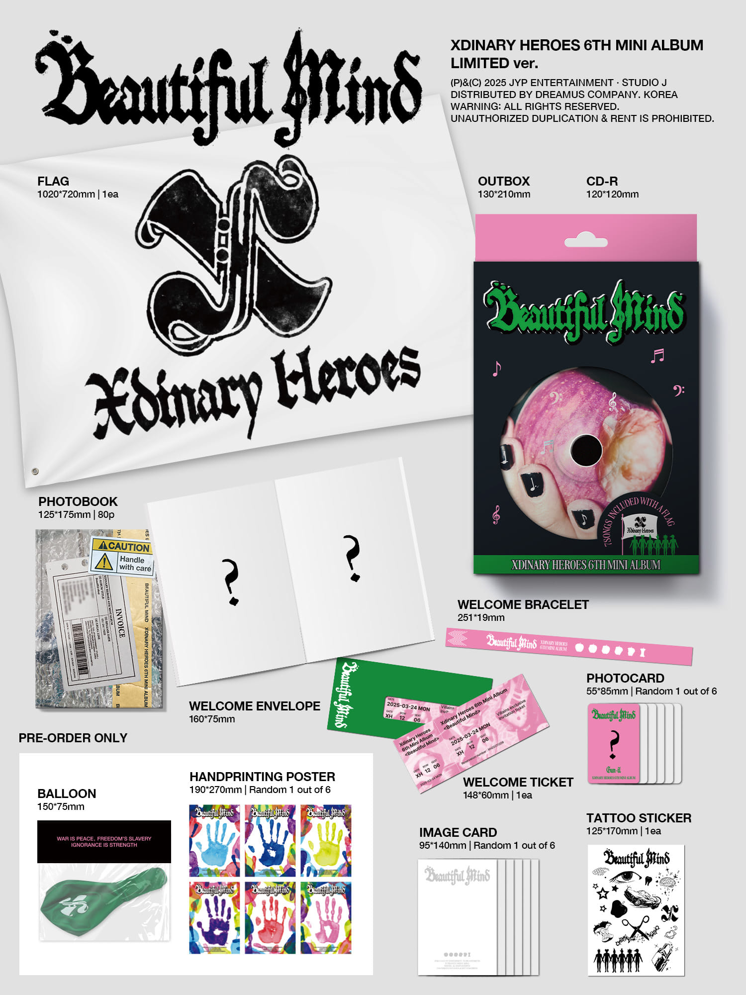 Xdinary Heroes - 6th Mini Album Beautiful Mind (Random Ver.)