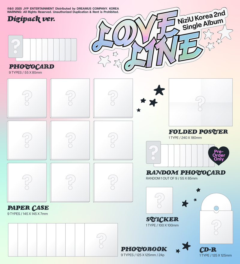 NiziU - Korea 2nd Single Album [LOVE LINE] (Digipack ver.) (Random Ver.)
