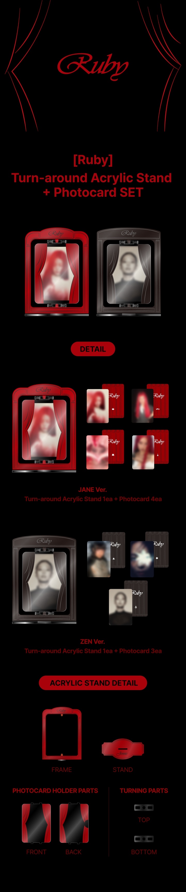 JENNIE - [Ruby] Turn-around Acrylic Stand + Photocard SET (ZEN ver.)