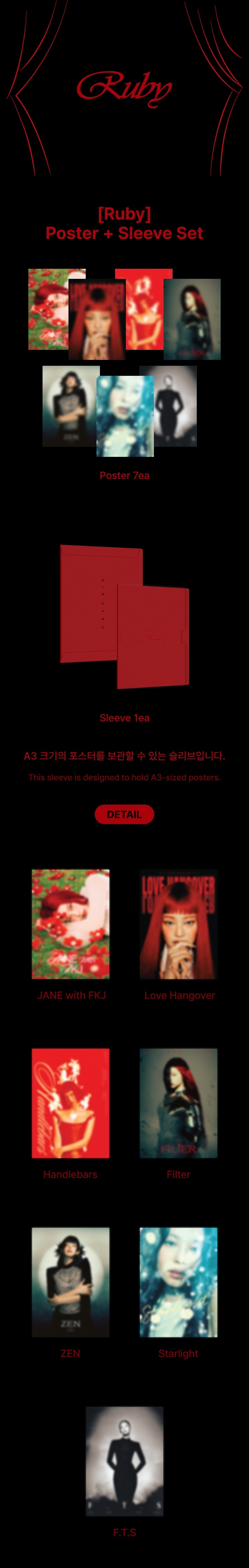 JENNIE - [Ruby] Poster + Sleeve Set
