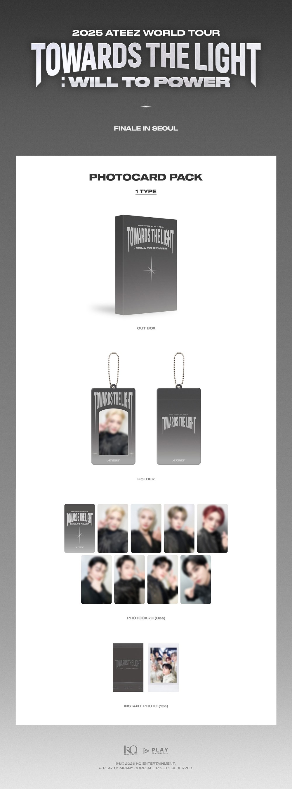 ATEEZ -	2025 ATEEZ WORLD TOUR TOWARDS THE LIGHT WILL TO POWER FINALE IN SEOUL : PHOTOCARD PACK