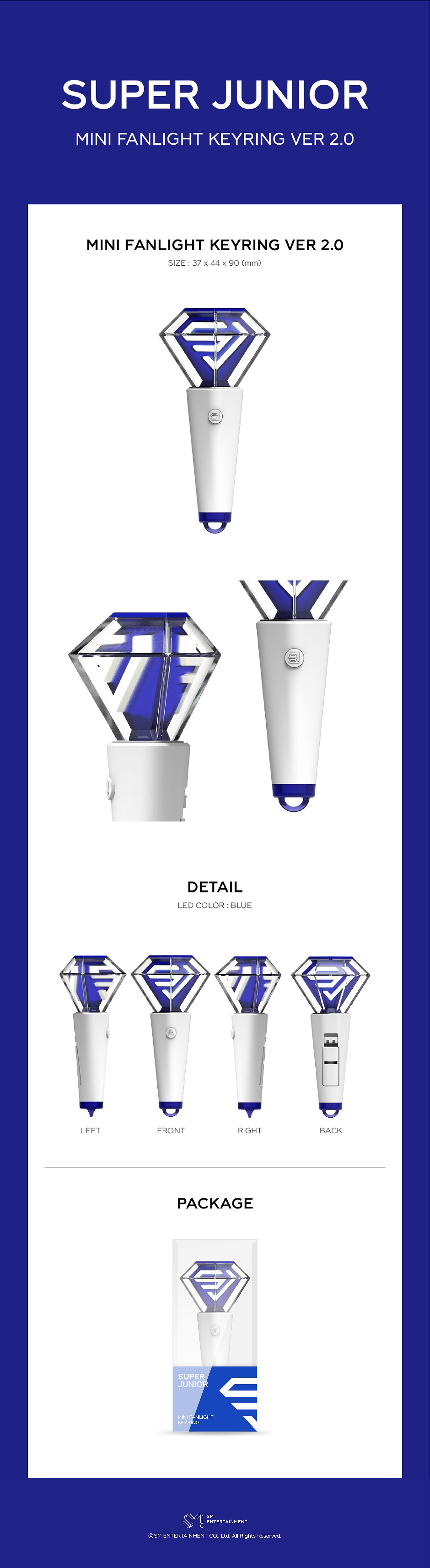 SUPER JUNIOR - MINI FANLIGHT KEYRING VER.2.0 (LR41 batteries included)