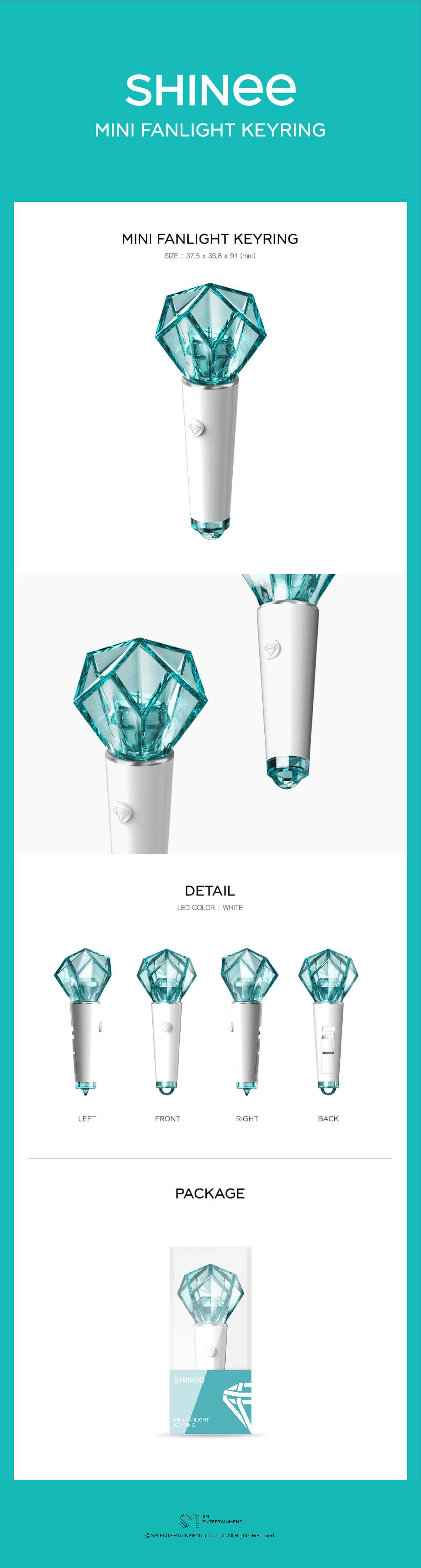 SHINee - MINI FANLIGHT KEYRING (LR41 batteries included)