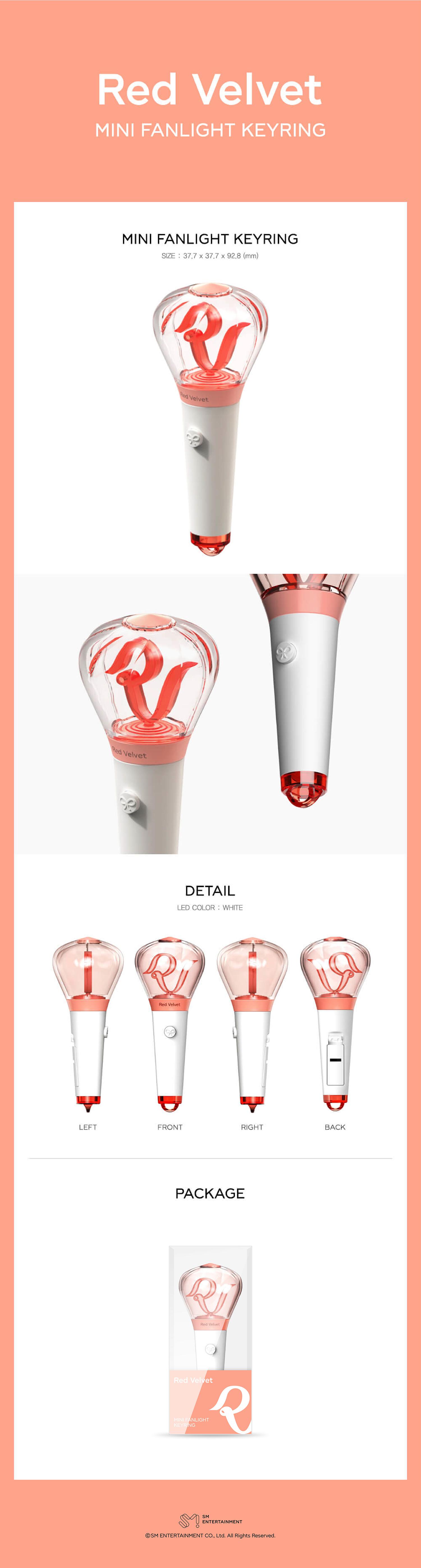Red Velvet - MINI FANLIGHT KEYRING (LR41 batteries included)