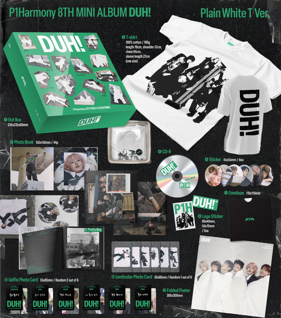 P1Harmony - The 8th Mini Album [DUH!] (Plain White T Ver.)