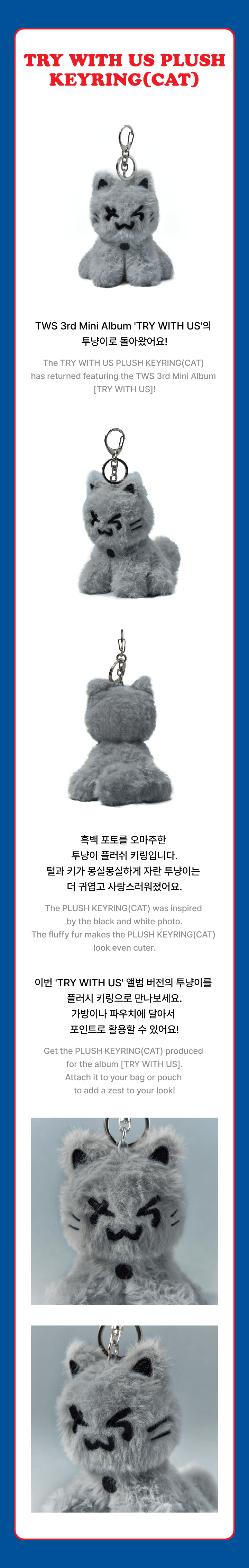 TWS - TRY WITH US Plush Keyring (Cat)