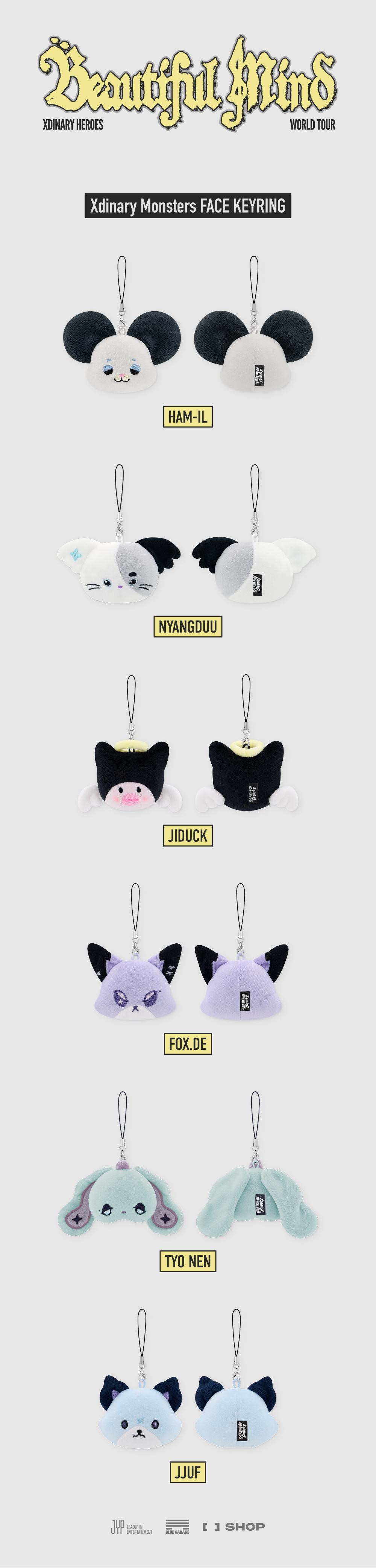 Xdinary Heroes - <Beautiful Mind> MD : Xdinary Monsters FACE KEYRING (JIDUCK)