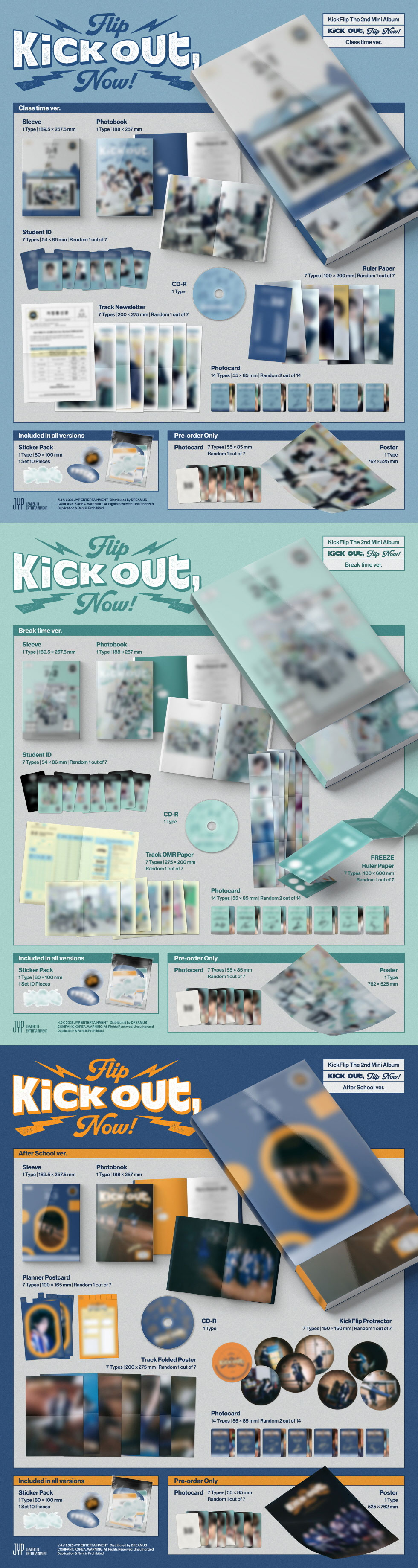 KICKFLIP - 2ND MINI ALBUM [KICK OUT, FLIP NOW!] (Class time Ver. /Break time Ver./ After School Ver.) (Random Ver.)