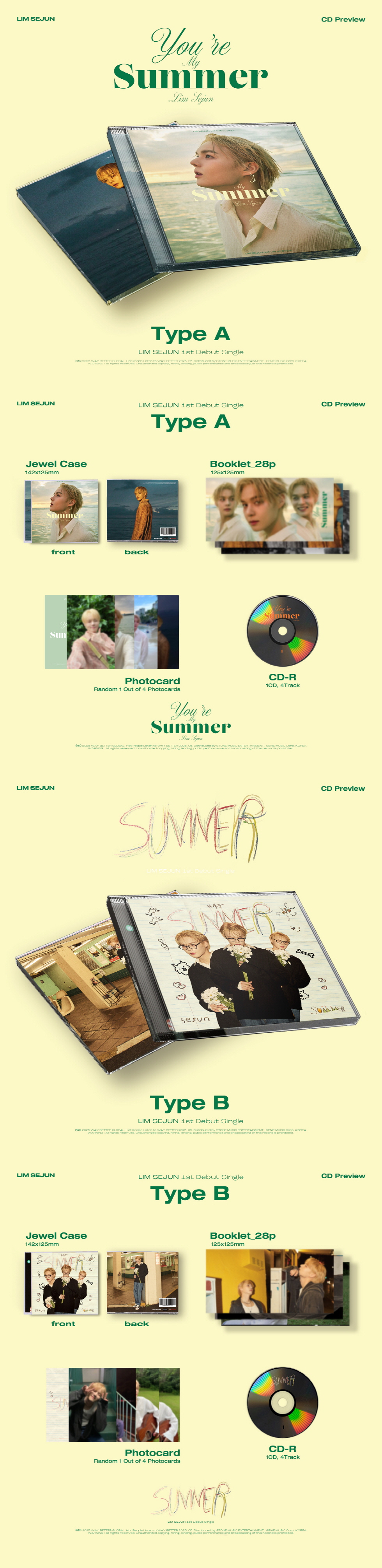 LIM SE JUN - 1st Debut Single [You’re My Summer] (Random Ver.)