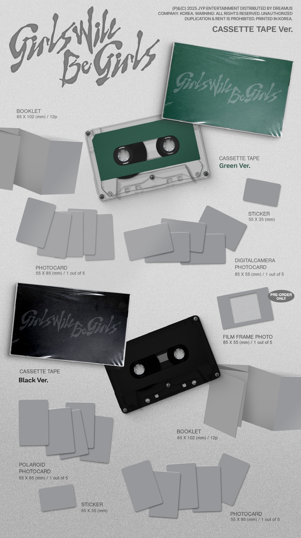 ITZY - [Girls Will Be Girls] Cassette Tape Ver. (Random Ver.)