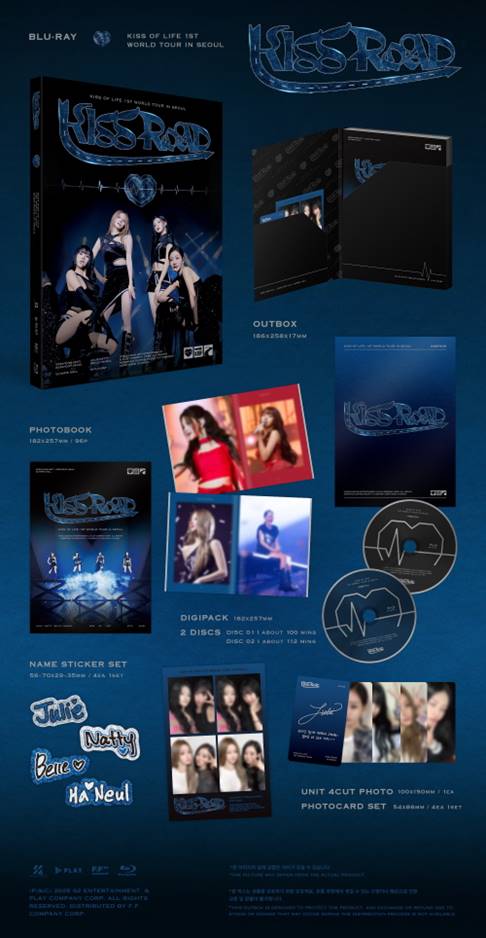 KISS OF LIFE -2024 KISS OF LIFE 1ST WORLD TOUR [KISS ROAD] IN SEOUL Blu-ray + Random Photocard 1ea