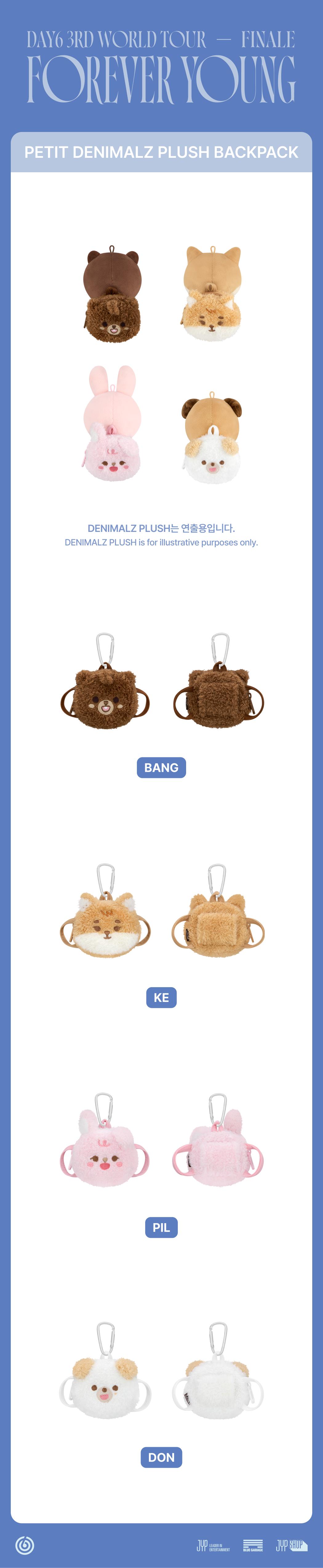 DAY6 - 'FOREVER YOUNG FINALE' MD : PETIT DENIMALZ PLUSH BACKPACK (BANG ver)