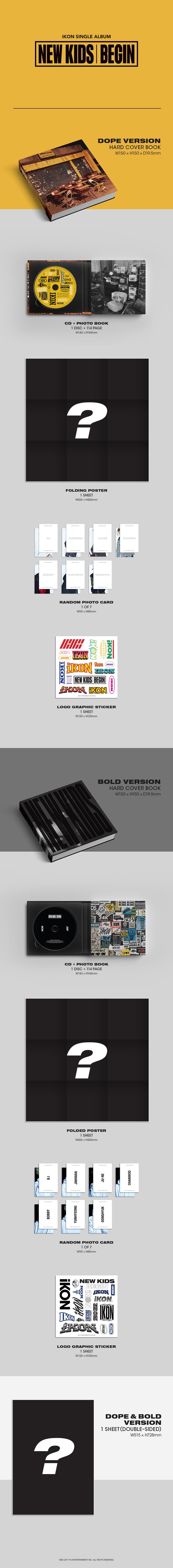 iKON - Single / NEW KIDS : BEGIN (DOPE ver. BOLD ver. Random)