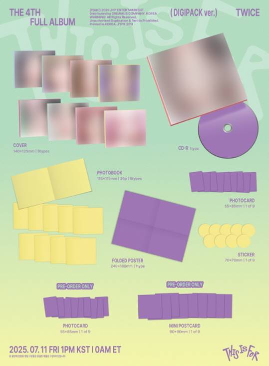 TWICE - 4TH FULL ALBUM "THIS IS FOR" (DIGIPACK ver.) (Random Ver.)