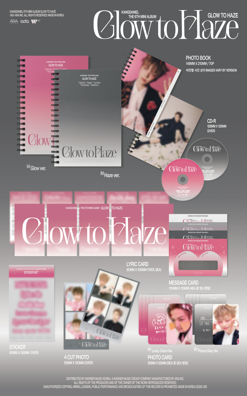 KANG DANIEL - 6TH MINI ALBUM [Glow to Haze] [Photo Book Ver.] (Glow ver., Haze ver.) (Random Ver.)