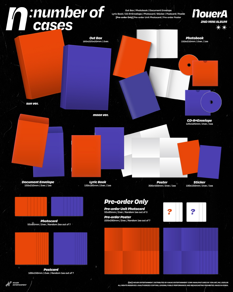 NouerA - 2nd Mini Album [n: number of cases] (sun ver. / moon ver.) (Random Ver.)