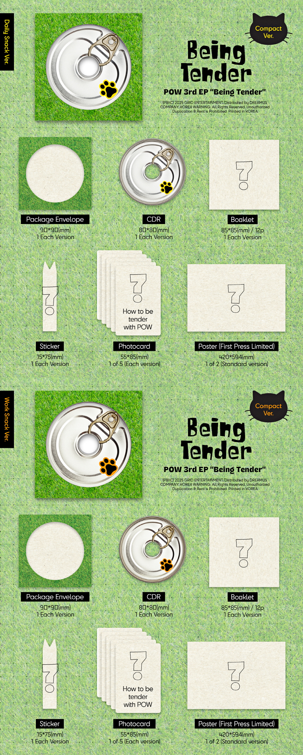 POW - 3rd Mini Album [Being Tender] Compact Ver. (Random Ver.)