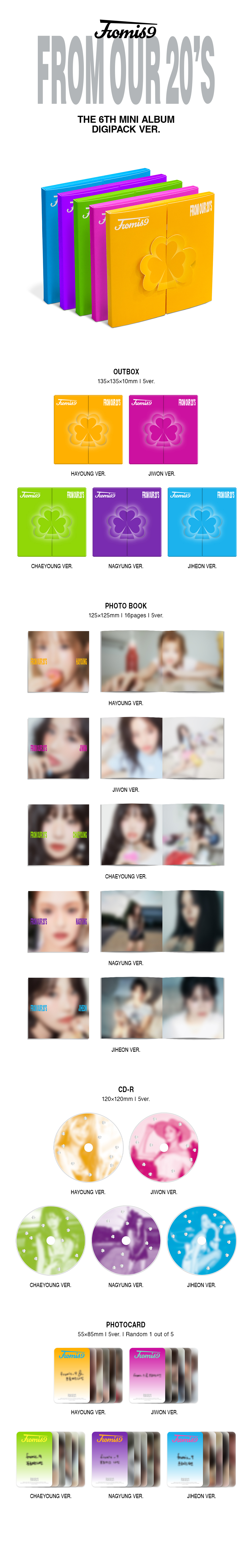 FROMIS_9 - 6TH MINI ALBUM [FROM OUR 20’S] [DIGIPACK VER.] (Random Ver.)