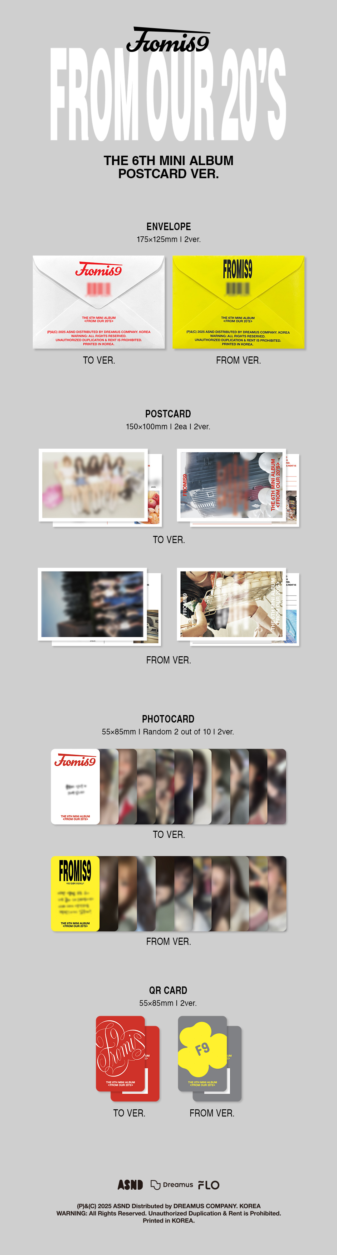 FROMIS_9 - 6TH MINI ALBUM [FROM OUR 20’S] [POSTCARD VER.] (Random Ver.)