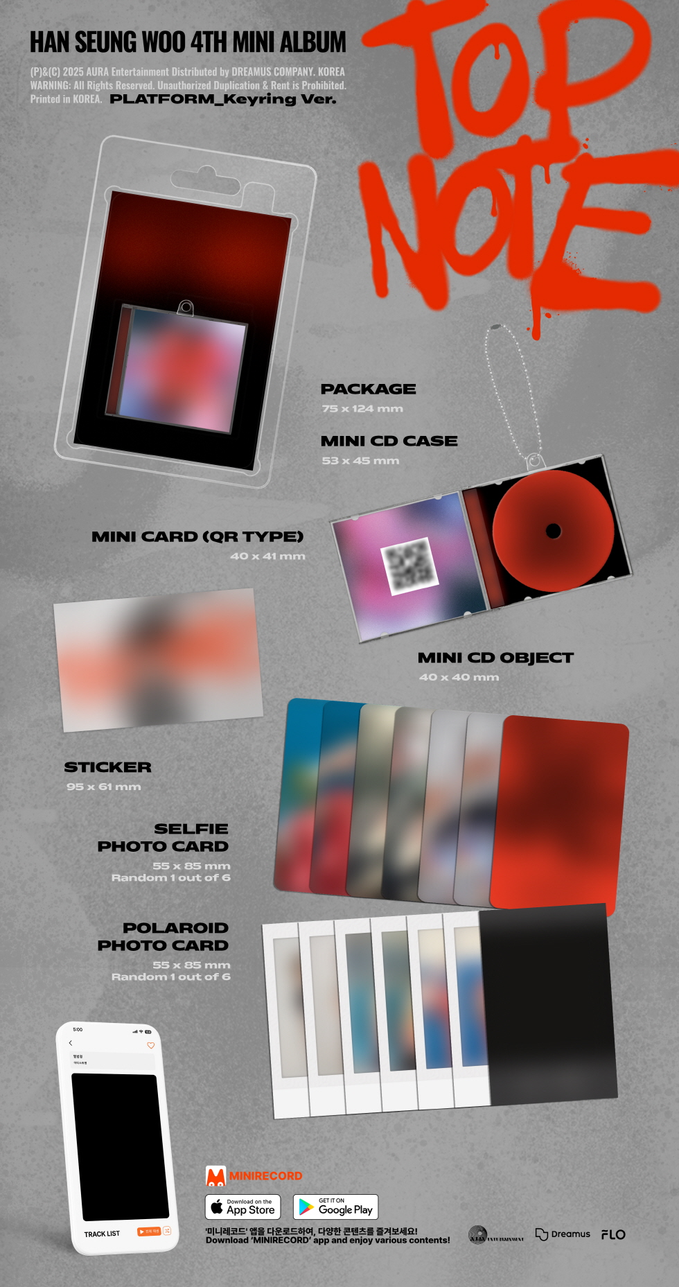 HAN SEUNG WOO - 4TH MINI ALBUM [TOP NOTE] (PLATFORM_Keyring Ver.)