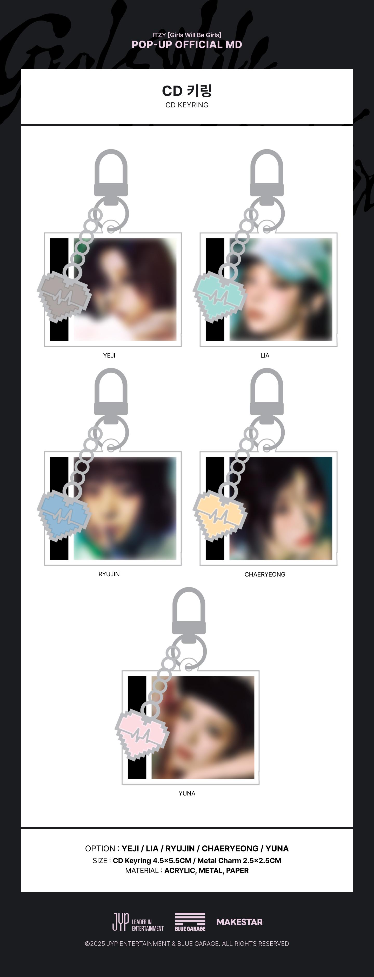 ITZY - [Girls Will Be Girls] CD KEYRING (RYUJIN)